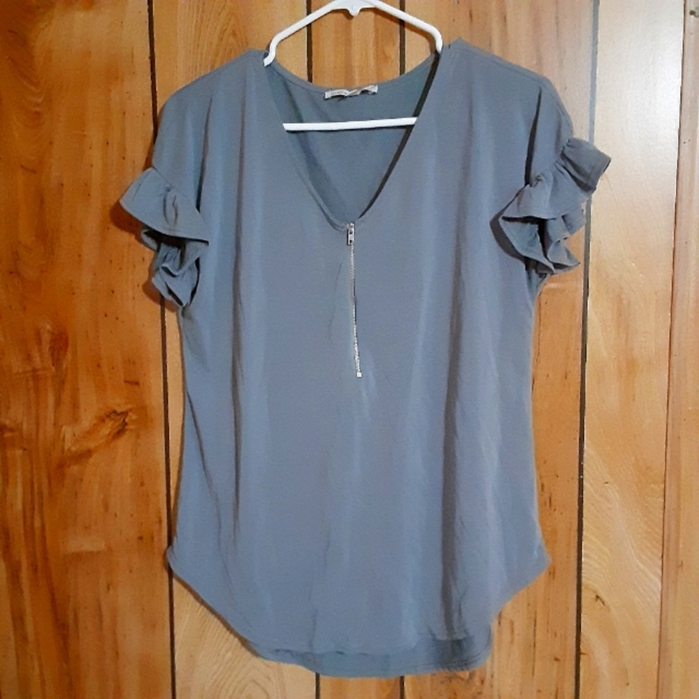 Green Envelope Womens Blouse M